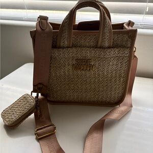 Steve Madden Tan and Brown Woven Tote